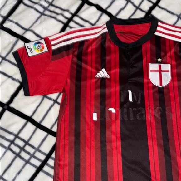 Adidas Red and Black Soccer Jersey with White Accents - Picture 2 of 5